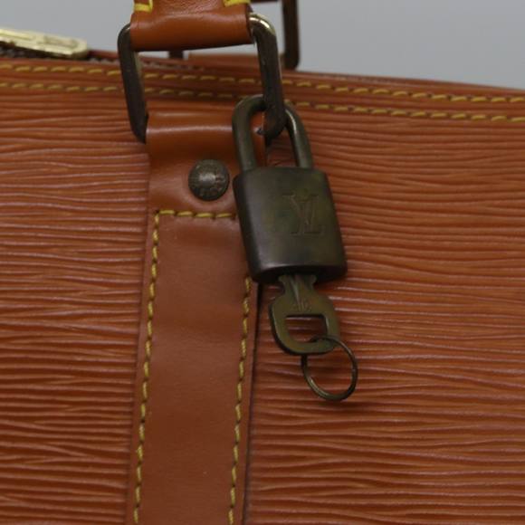 LOUIS VUITTON Epi Keepall 60 Boston Bag Brown Zipangu Gold M42948 LV Auth ki4860 - Picture 10 of 16
